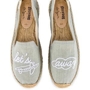 Soludos "Lets Fly Away" Chambray Espadrille Slippers size 7 NWT